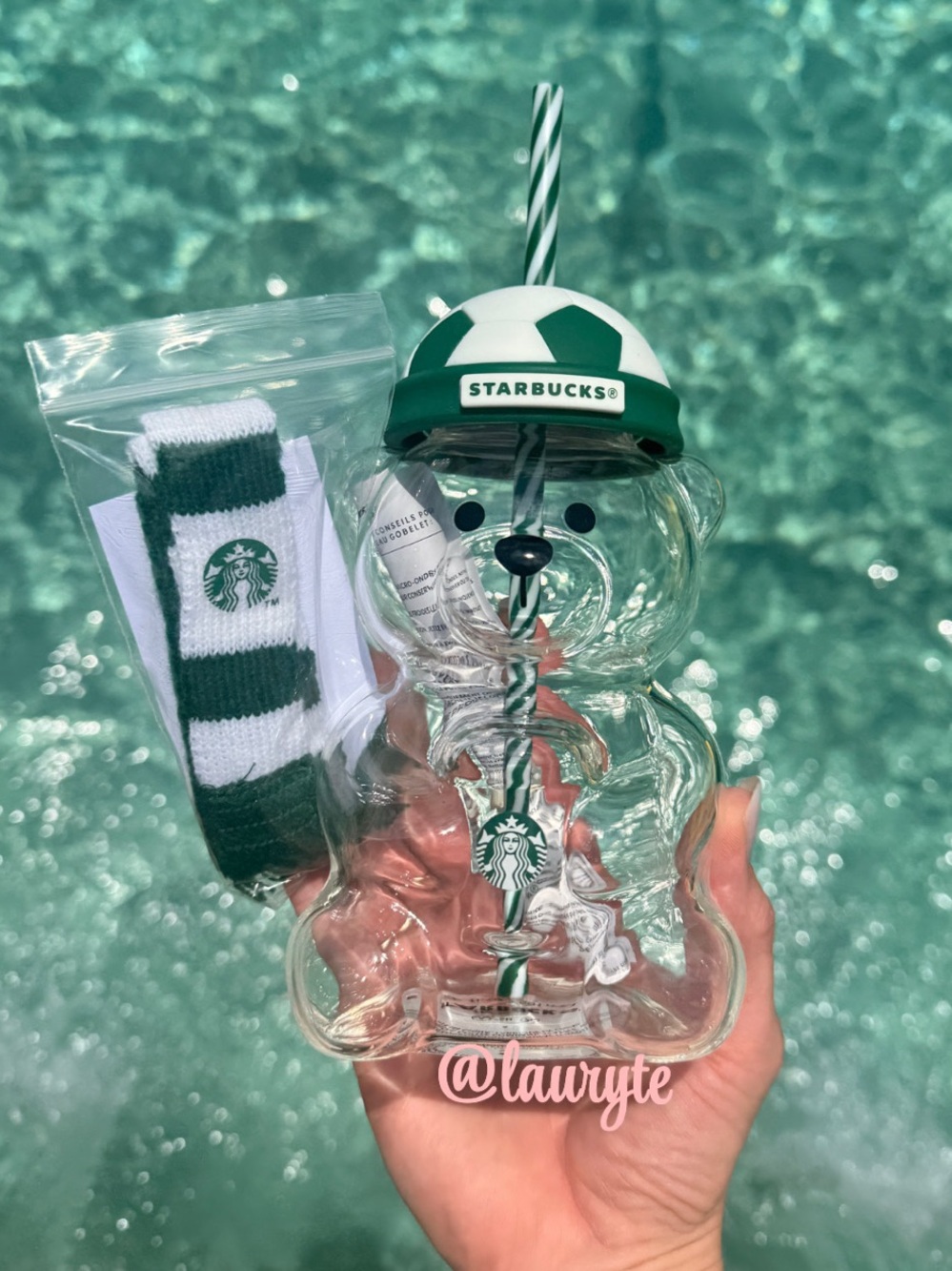 Starbucks 2026 Soccer Bearista Glass Tumbler ⚽️